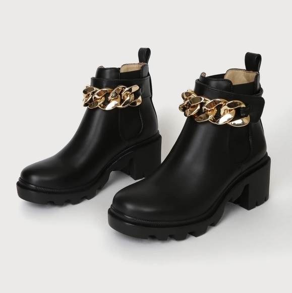 STEVE Madden Amulet-C Black Chain Chelsea Boots Size 7.5 - Picture 2 of 14